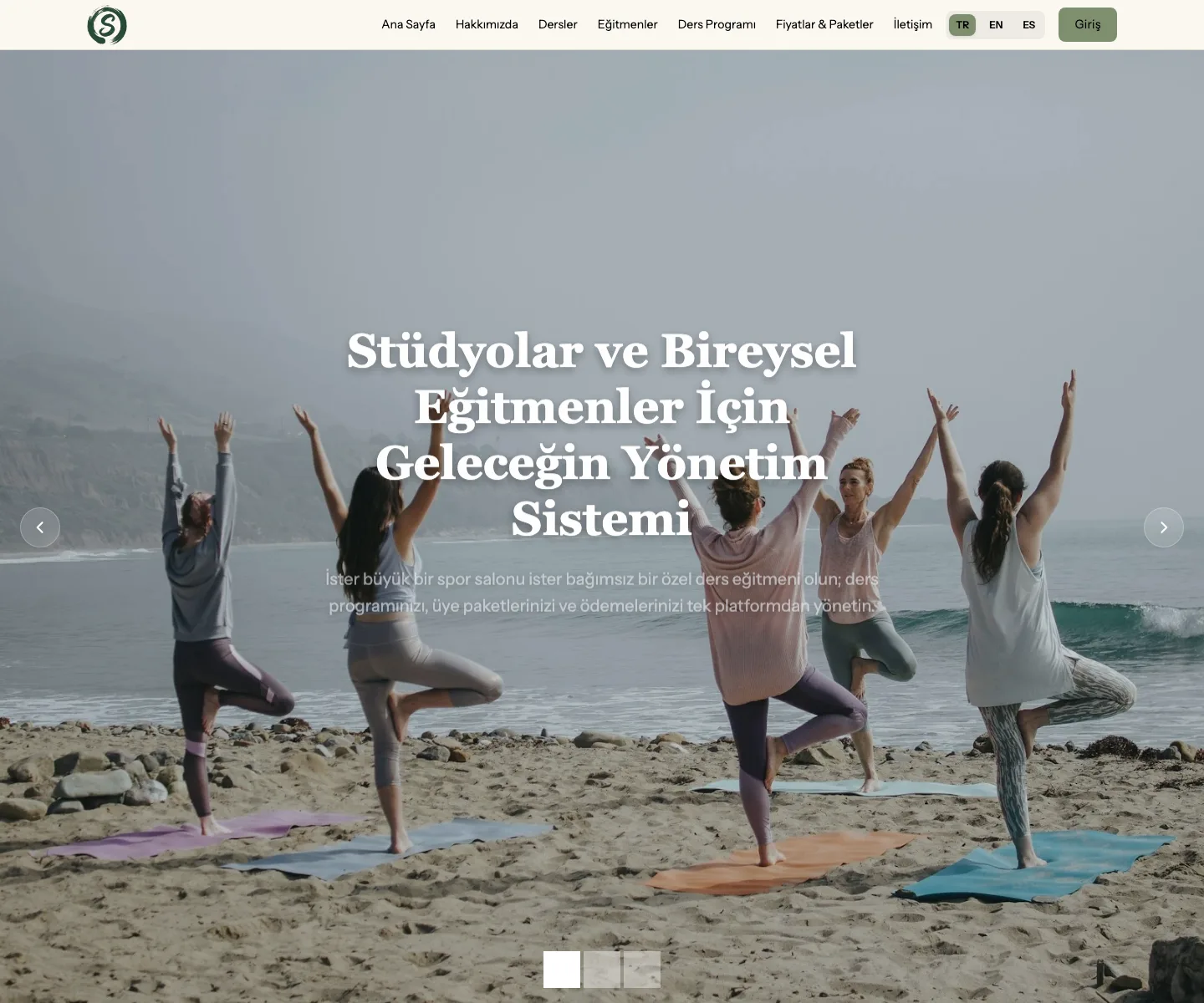 Homepage of a studio website powered by StudyONsende